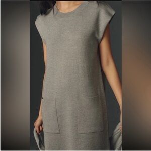 ANTHROPOLOGIE Maeve Muscle Column Midi Dress Gray Pullover
Size Small